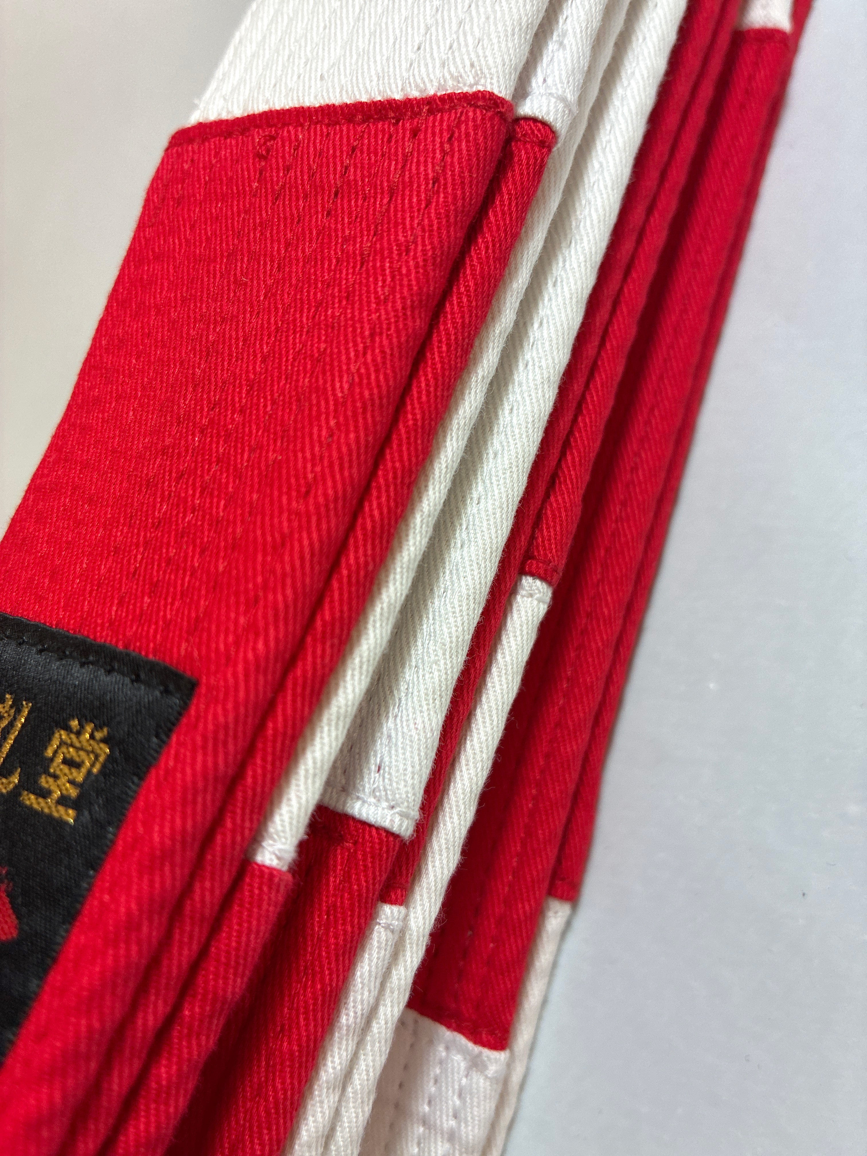 Cinturón Shureido Rojo y Blanco – 6º, 7º y 8º Dan (Algodón)