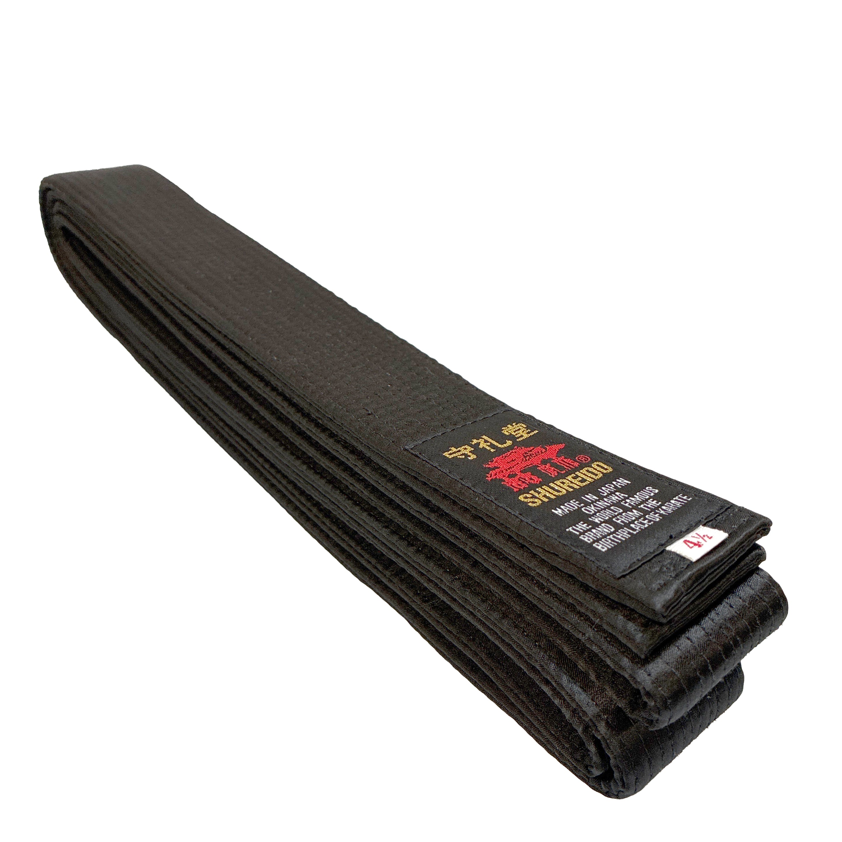 Cinturón Shureido Negro Grosor Estándar (Seda Satín)
